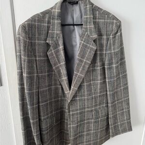 Gray Plaid Men's Blazer